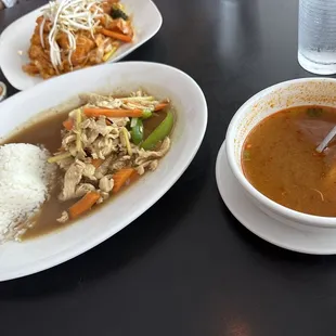 Fresh Ginger chicken and  Tom Yam soup