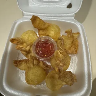 a container of fried food