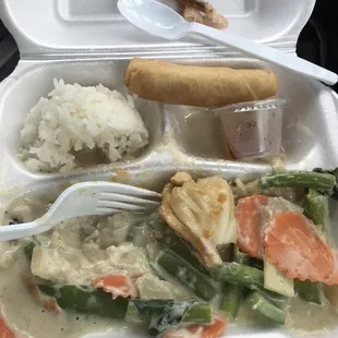 Shrimp with green curry (lunch special)