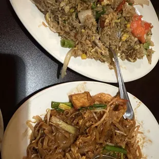 This is the 38. House Fried Rice and the 39. House Pad Thai!! They were both super delicious