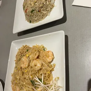 Pad Thai and Spicy Basil Rice