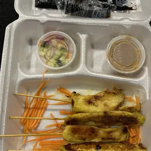 Chicken Satay with sweet and peanut sauce