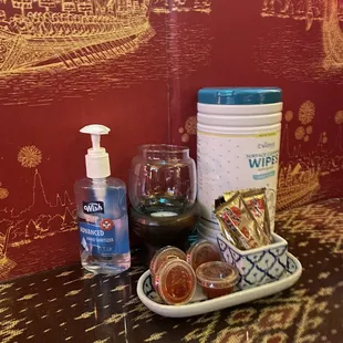 Hand sanitizer and wipes