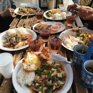 a table full of food