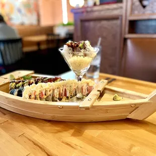 Beauty and the Beast Roll, Lobster Roll, Vegetable Roll, 4/5, favorite was the Beauty and the Beast. May 2022