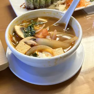 Tom yum soup w/ tofu