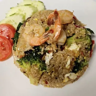 Basil Fried Rice with shrimps