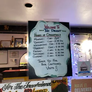 a menu for a restaurant