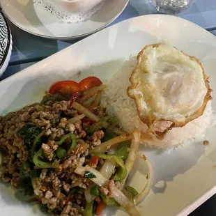 Ground Pork Basil Rice