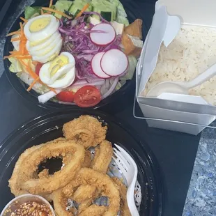 Fried Calamari, Thai Salad and Jasmine