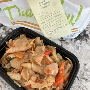 Drunken noodles