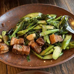 Gailan and Crispy Pork