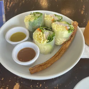 Salad rolls? Not sure of the name but good Portion.