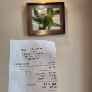 Thai tomyum soup  togo 11/17/24