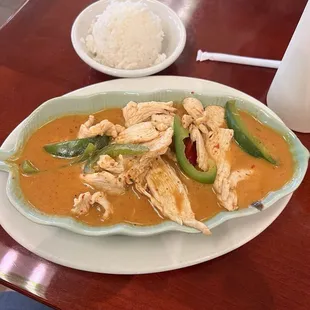 Penang with rice.