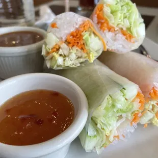 Fresh spring rolls. Really nice restaurant.