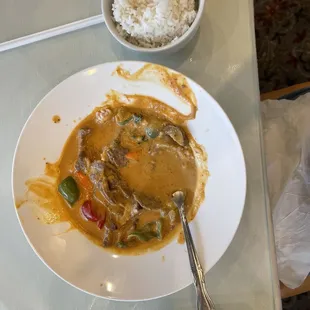 Red curry with beef