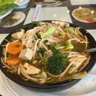 Tom Yum with veggies and tofu.....mmmmm
