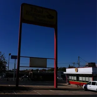 the entrance to the restaurant