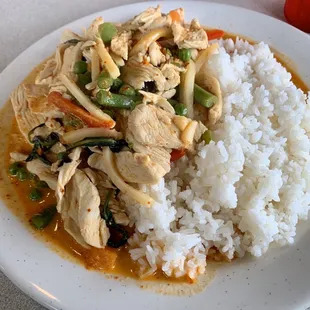 Panang Curry with extra chicken, Native Hot