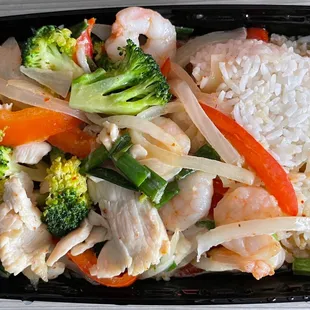 Red Curry with Chicken and Shrimp.