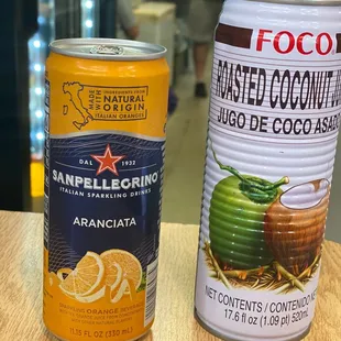 A variety of drinks for sale in fridge