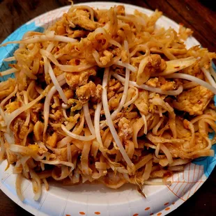 Chicken Pad Thai. I was stuck in traffic and had to reheat it when I got home so it isn't in its original container.