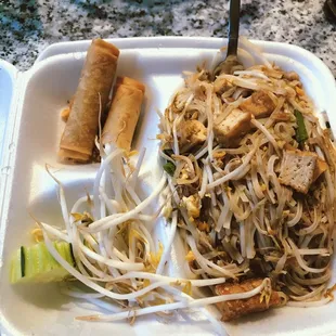 Pad Thai Spring Roll (2), Pad Thai with tofu