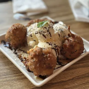 Fried Banana with Coconut Ice Cream