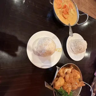 Yellow curry &amp; honey shrimp
