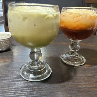 Matcha Milk Tea &amp; Thai Iced Tea