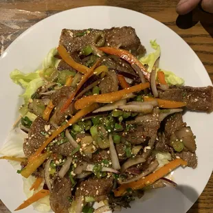 Salad with beef