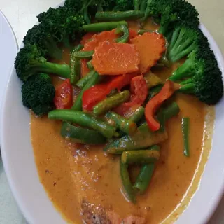 56. Grilled Salmon Panang Curry