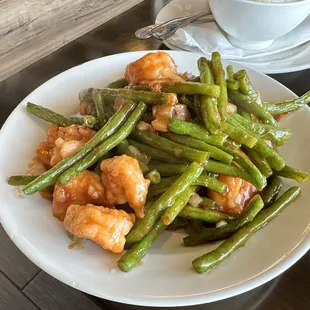 Green beans and shrimp