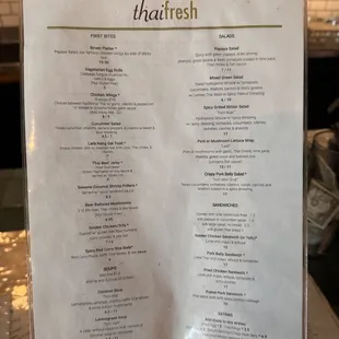 Classics menu