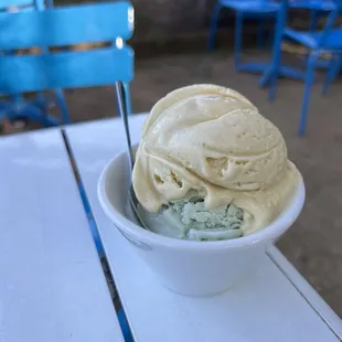 Pandan and Mango Lime Ice Cream.