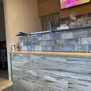 Inside where you place your order.