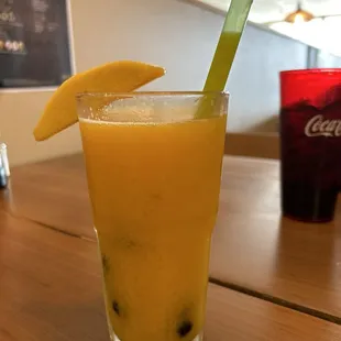 Mango smoothie with boba