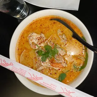 Tom Yum Noodle Soup. $12.95 Rating: 3.5/5-It was good just the noodles were kinda over cooked &amp; broth too ehhh....