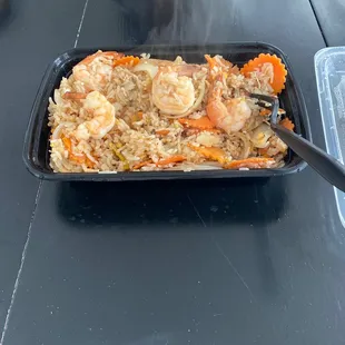 Thai fusion fried rice with shrimp