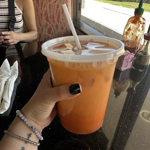 Was not expecting the large Thai tea to be a big gulp, I love it