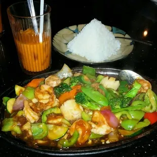 Sizzling shrimp &amp; scallops