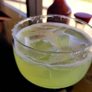 Their house Margarita is pretty good! They have beer, wine as well.