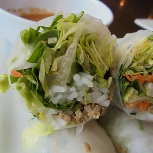 Spring rolls, close-up.