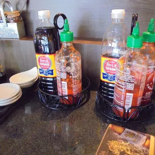 Lots of condiments...