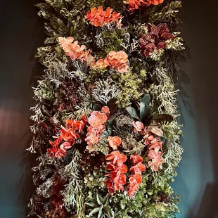 a wall of flowers