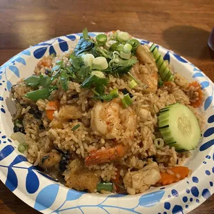 Seafood stir-fry with chili paste