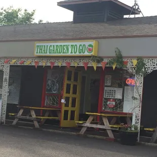 The only seating this place has is this