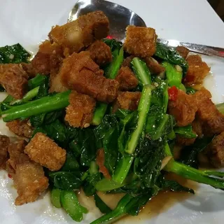Crispy Pork Belly with Chinese Broccoli
