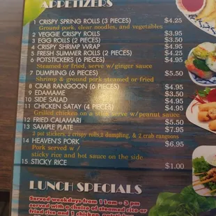 menu